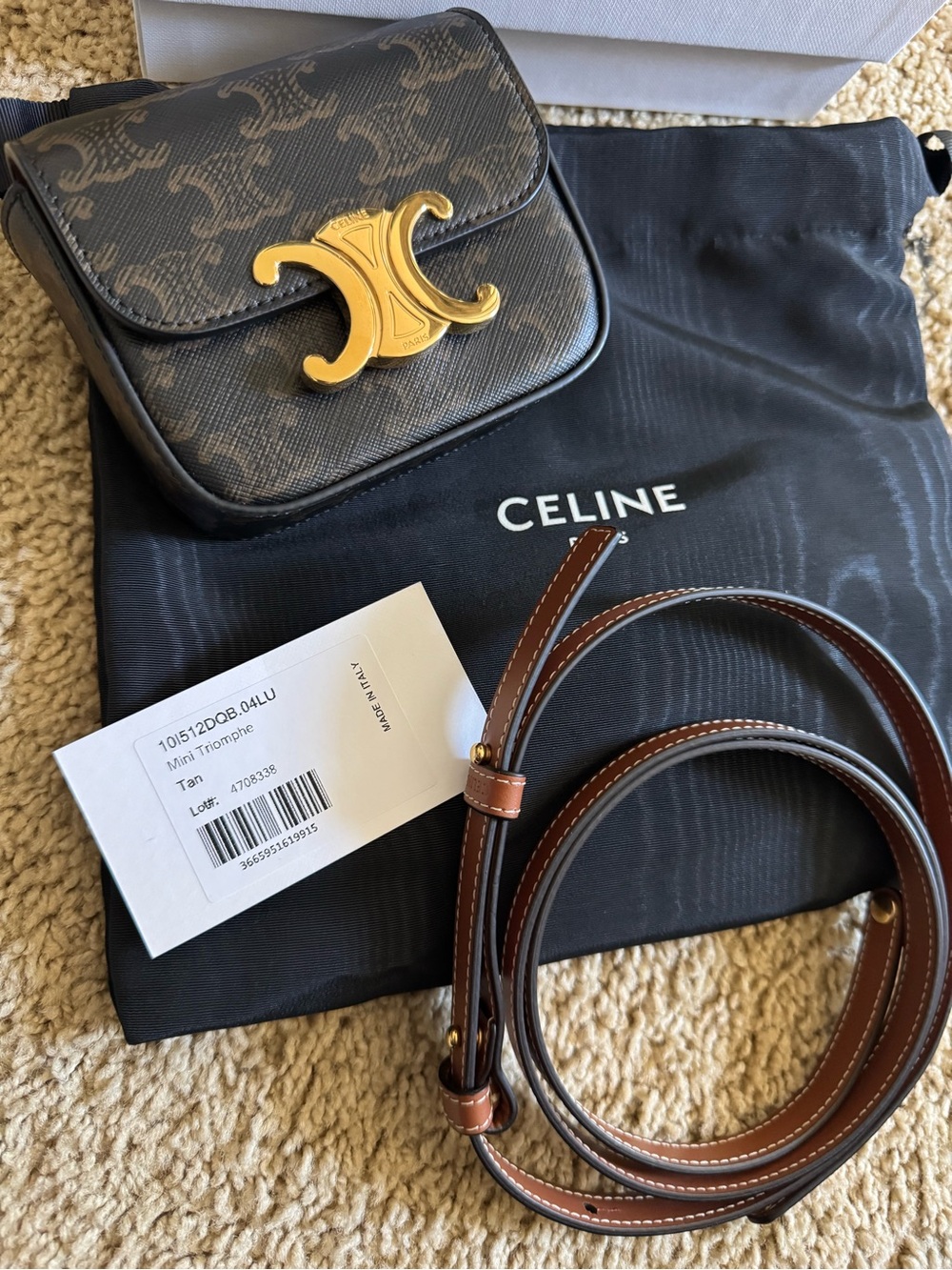 Authentic 💯 Celine Mini Triomphe Crossbody - Picture 10 of 11